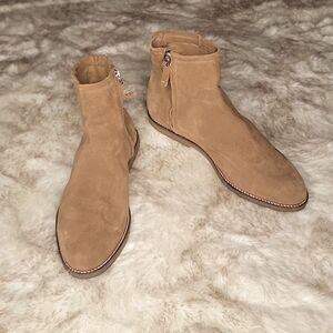 Mens ZARA Tan Brown Suede Ankle Leather Boots sz EU 44